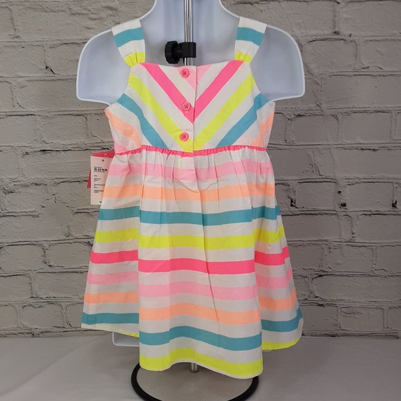 GYMBOREE'POPSICLE PARTY' EMBROIDERED POPSICLE CHEVRON STRIPE SUN DRESS & BLOOMER - Picture 3 of 16